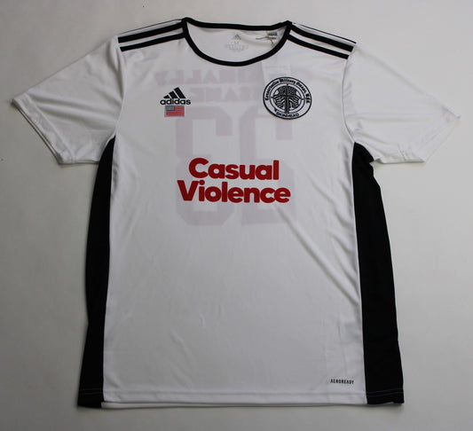 White Casual Violence Soccer kit